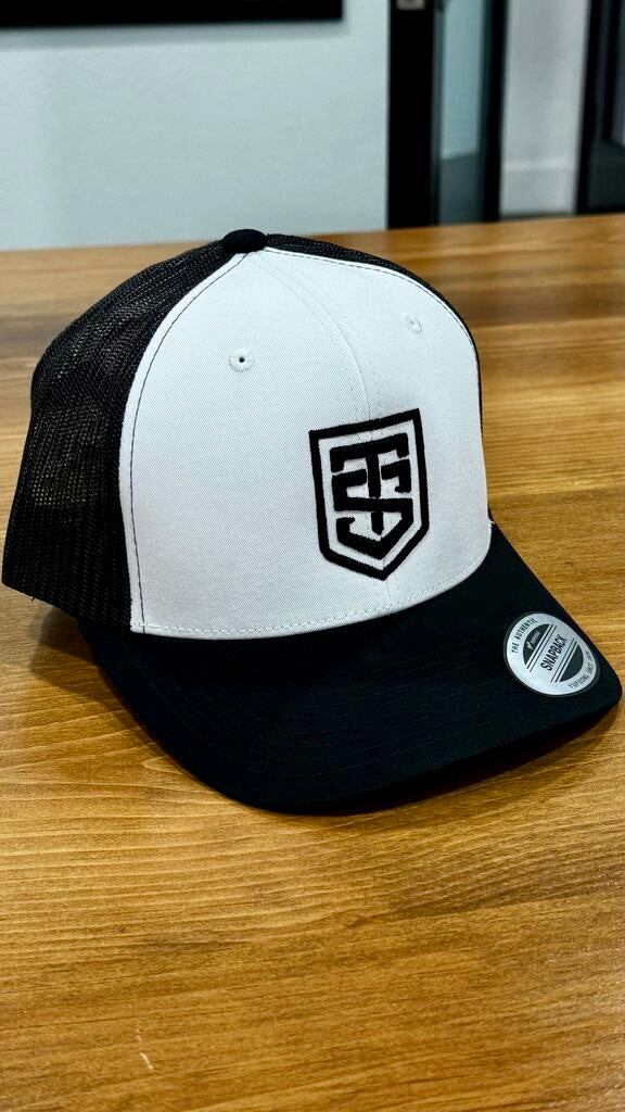 TIS Motorsport Black & White Trucker Cap (Black Logo)