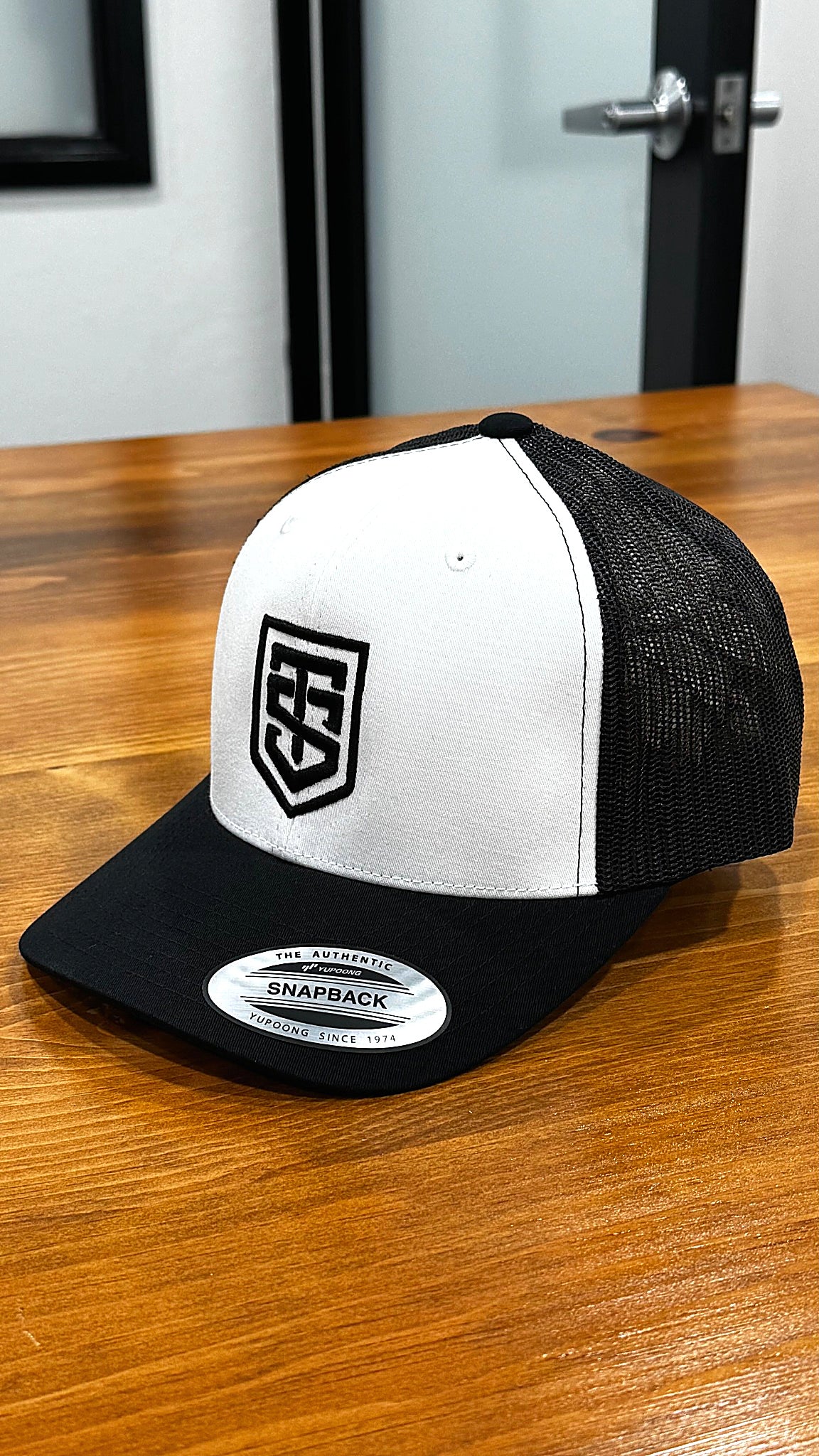 TIS Motorsport Black & White Trucker Cap (Black Logo)