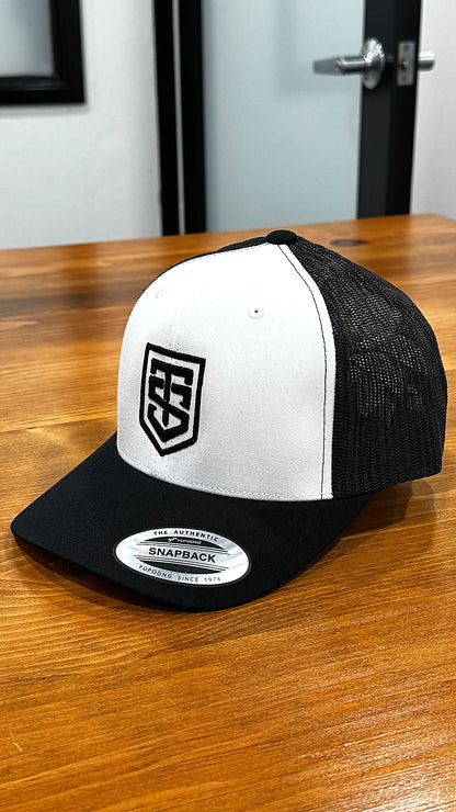 TIS Motorsport Black & White Trucker Cap (Black Logo)
